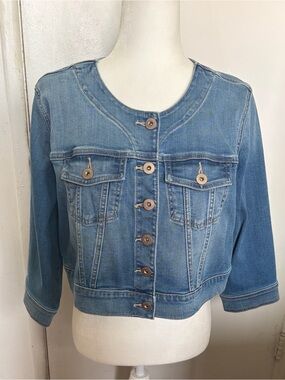 torrid Medium Blue Denim Cropped Jacket 1 1X (14/16)